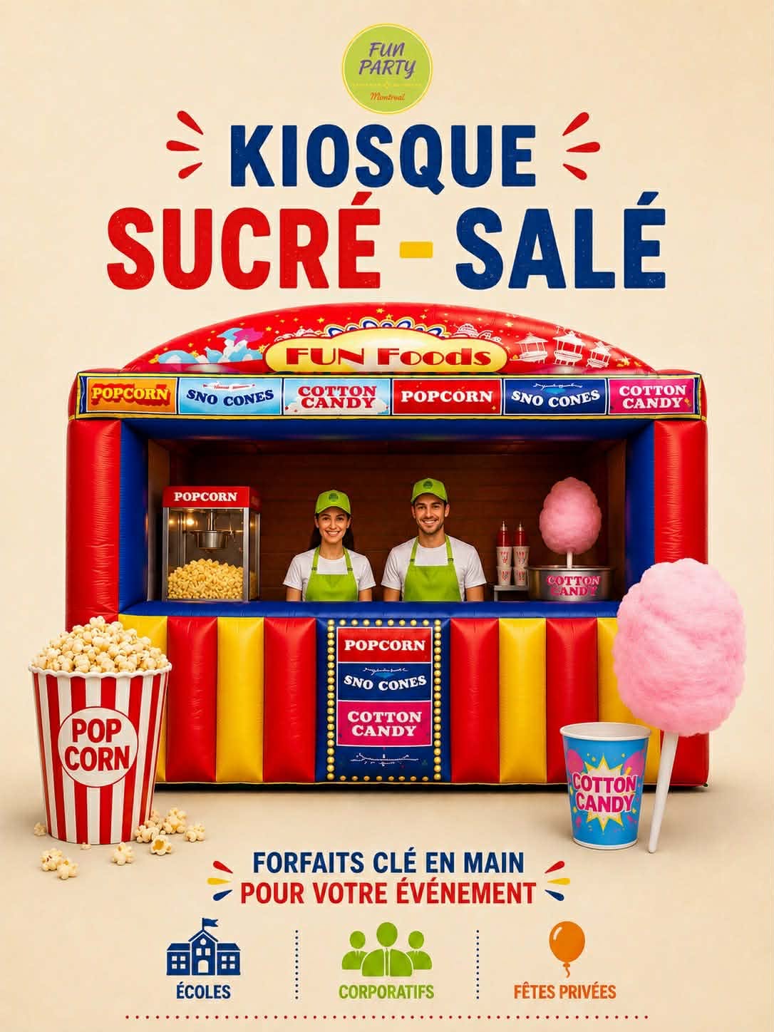 popcorn Kiosque Popcorn et Barbe à Papa – Image 1